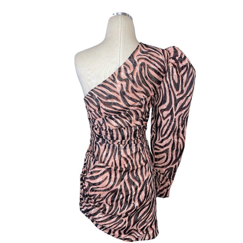 DUNDAS x REVOLVE Norma Mini Dress in Natural Zebra Small - Picture 7 of 10